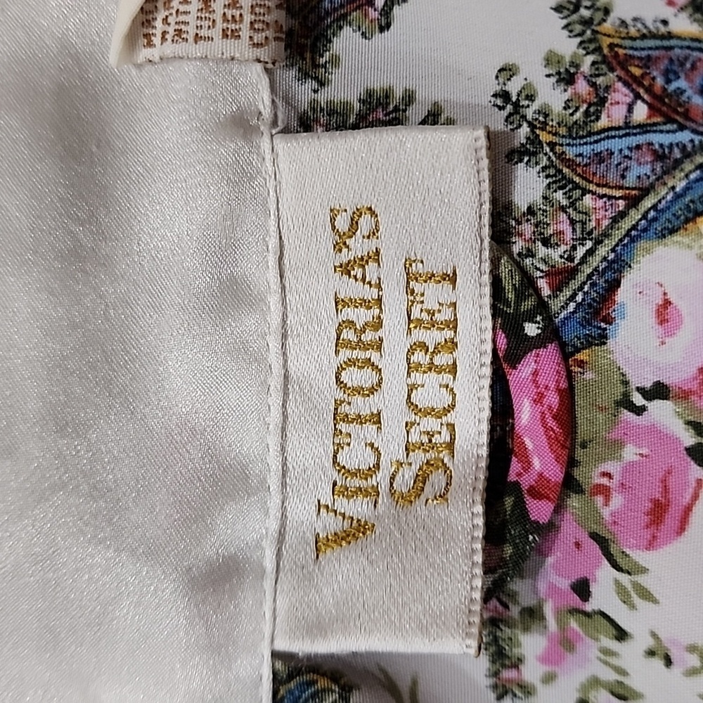 Vintage Victoria's Secret Gold Label Robe Floral Paisley Cottagecore Feminine - Picture 7 of 11